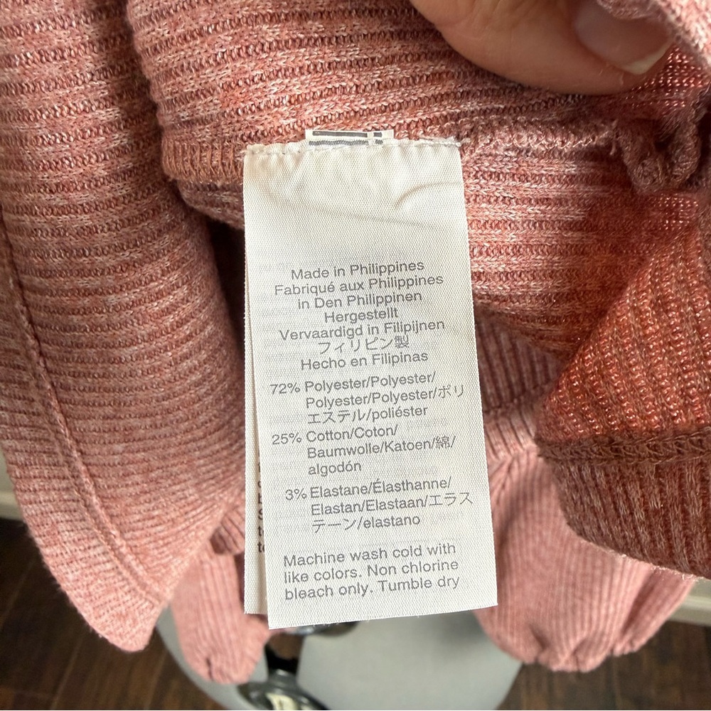Madewell Ribbed Turtleneck Top Dusty Rose Heather Mock Neck AD107 Womens Small - Picture 7 of 8